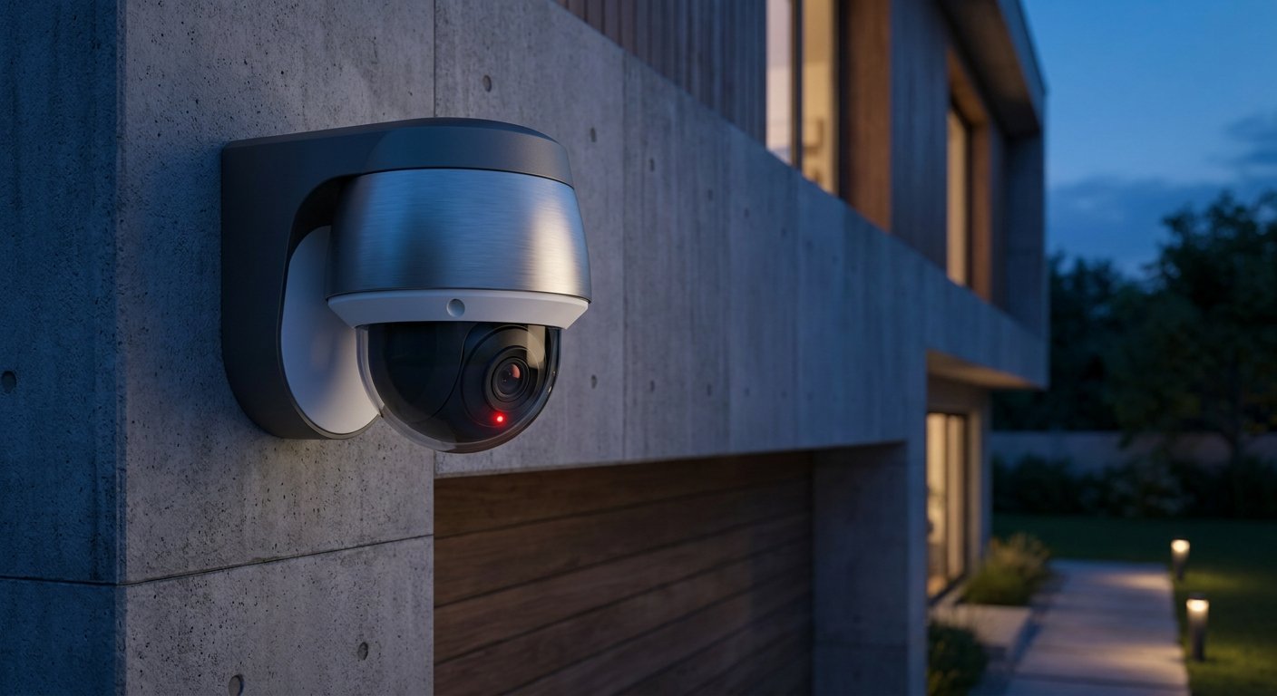 Caméra de sécurité extérieure sur une maison de Bron dans l'est lyonnais