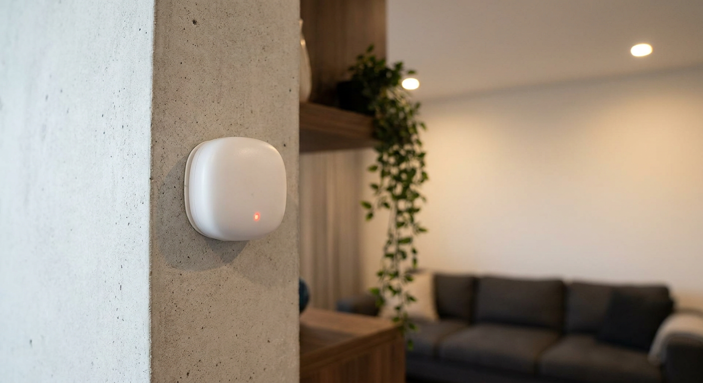 Détecteur de mouvement installé dans un pavillon de Bron